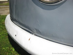 lower front nose crease or dent splitscreen