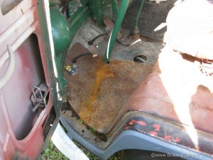 rusty front floor plate lash up vw camper