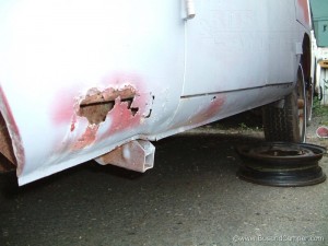 Campervan cargo door short sill rocker panel rust