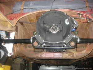 VW camper gearbox straight axle installed