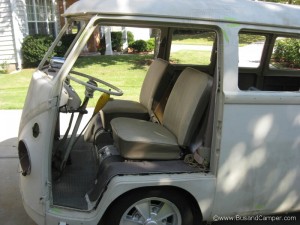 Front doors off ready for paint our VW Bus