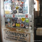 Cowboys scrape boots sign at hackberry