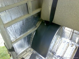 VW sound proofing absorber material glued on top of sound damper