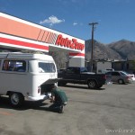 Autozone for a tune up on the Camper