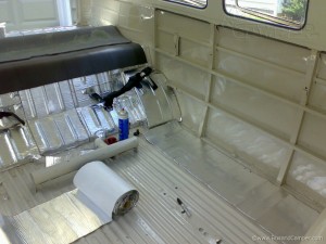 Campervan soundproofing under rear seat