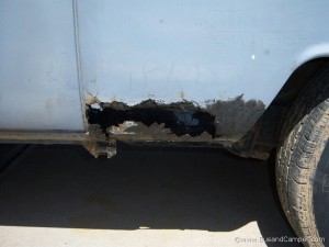 Rear lower quarter panel rust