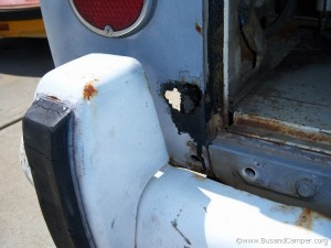 right side rear corner hole behind bumper