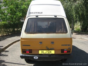 Rear view of CampingD our westy