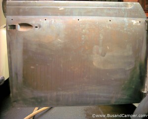 VW Bug door soda blasted