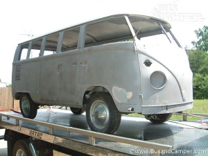 VW bus sand blasted