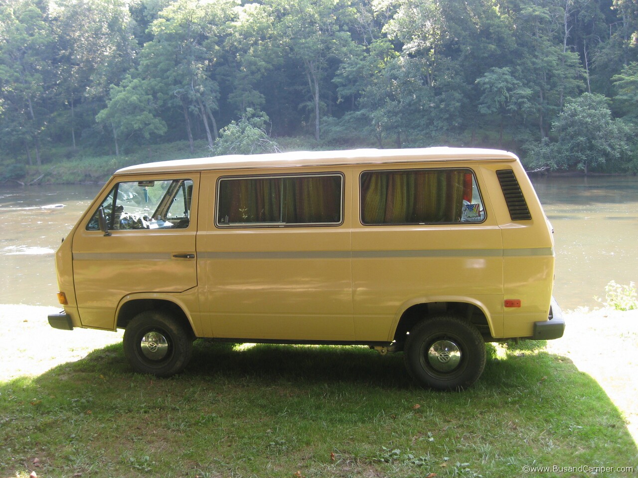 Clean early campervan in yellow
