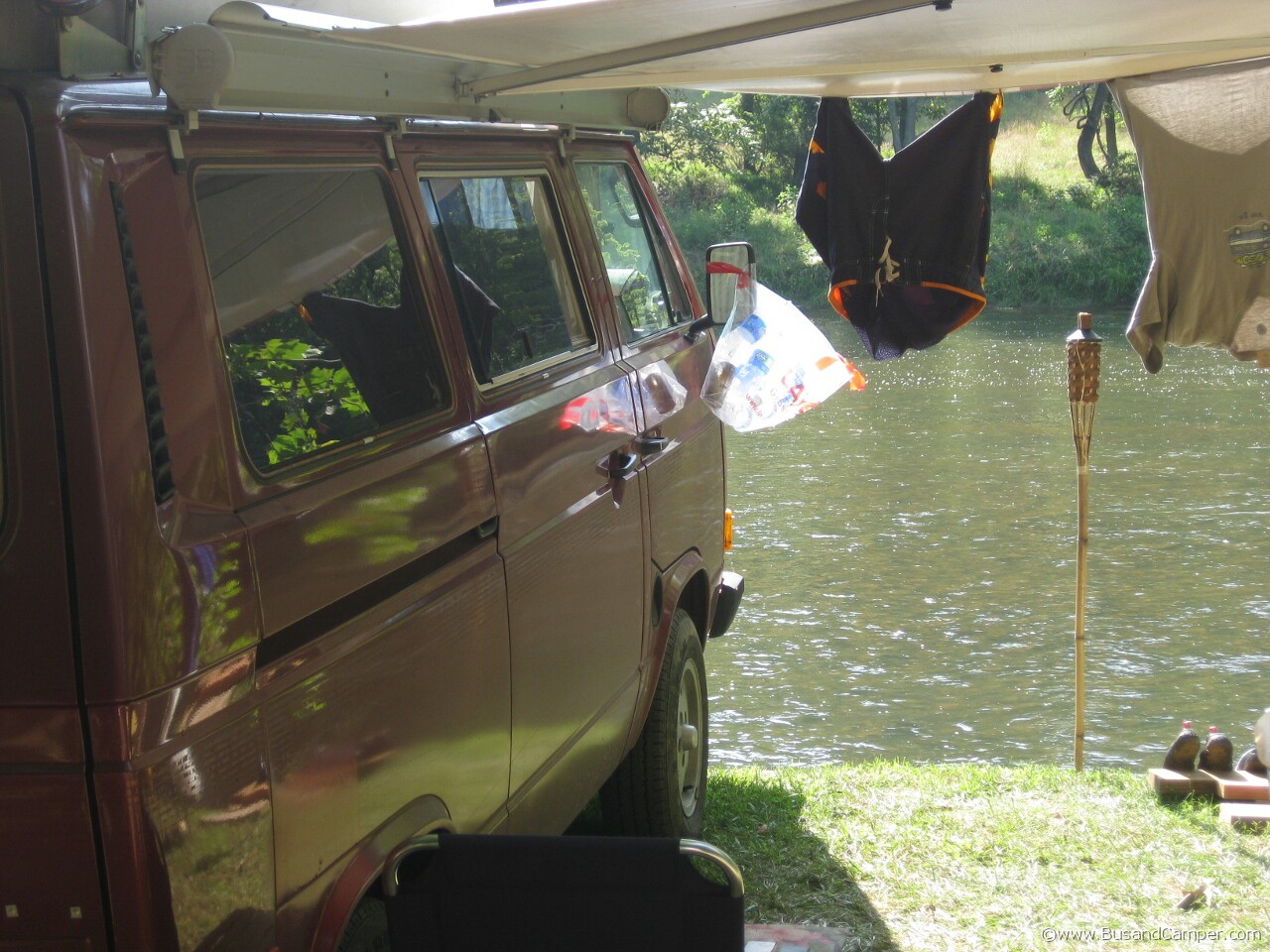 Brown t25 next to the river