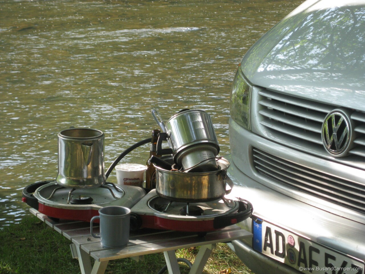 Coleman grill and camping pots