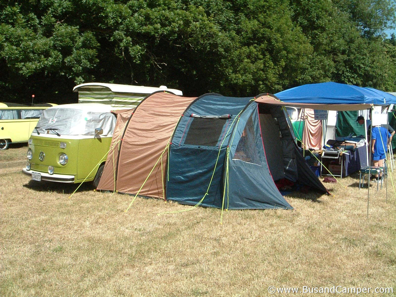 Camper and tent