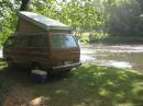 Brown Orange Westfalia pop top Vanagon